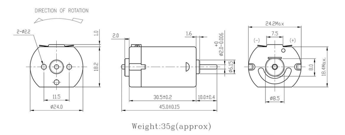 Двигатель электроинструмента PMDC (D28)