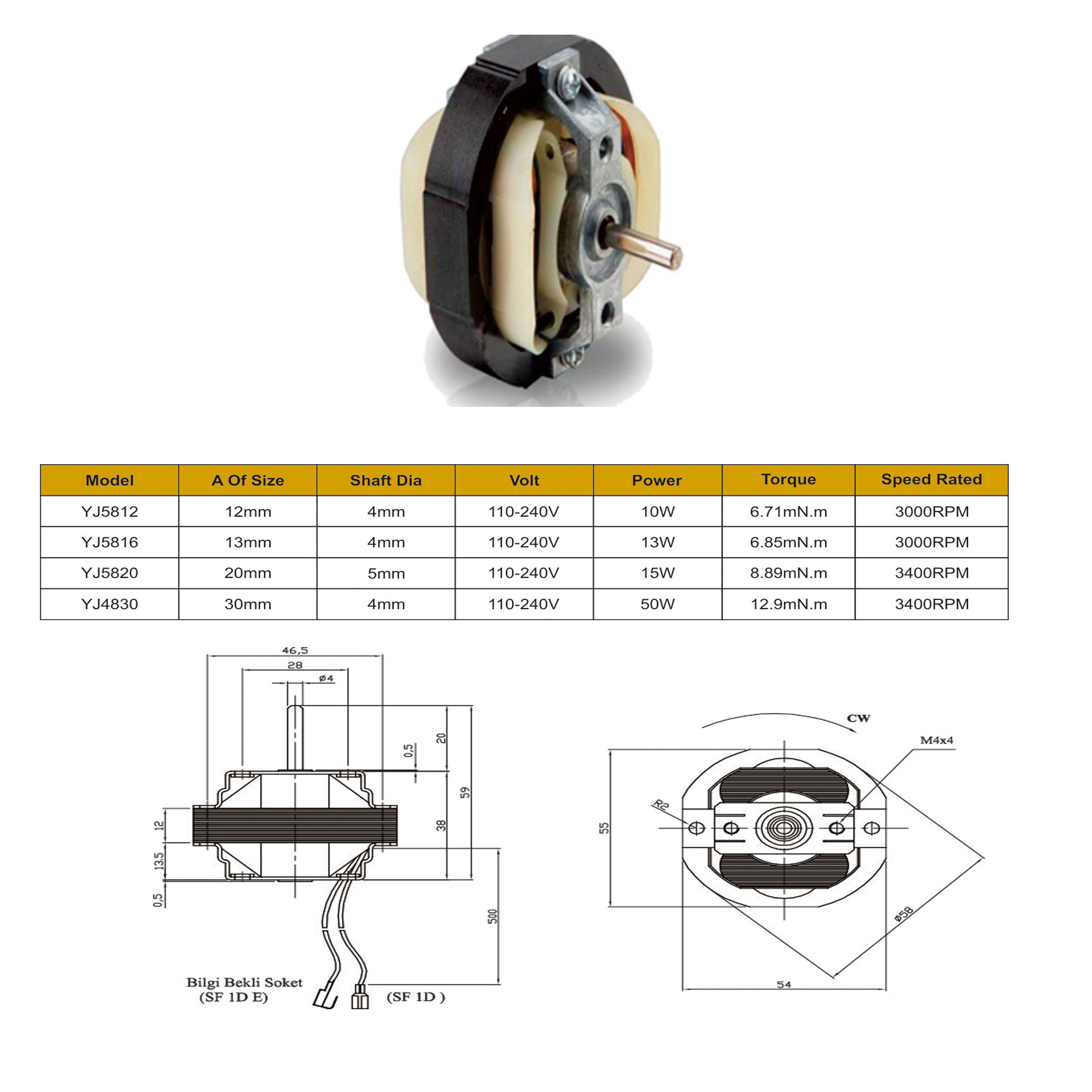 AC Kitchen Ventilating Motor для выхлопного вентилятора 