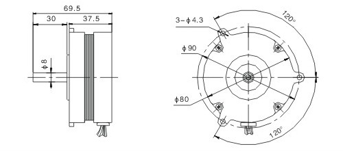 BL80-02 Бесщеточный двигатель постоянного тока для выхлопного вентилятора