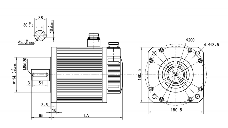 Серводвигатель серии 180, 380 В 04 