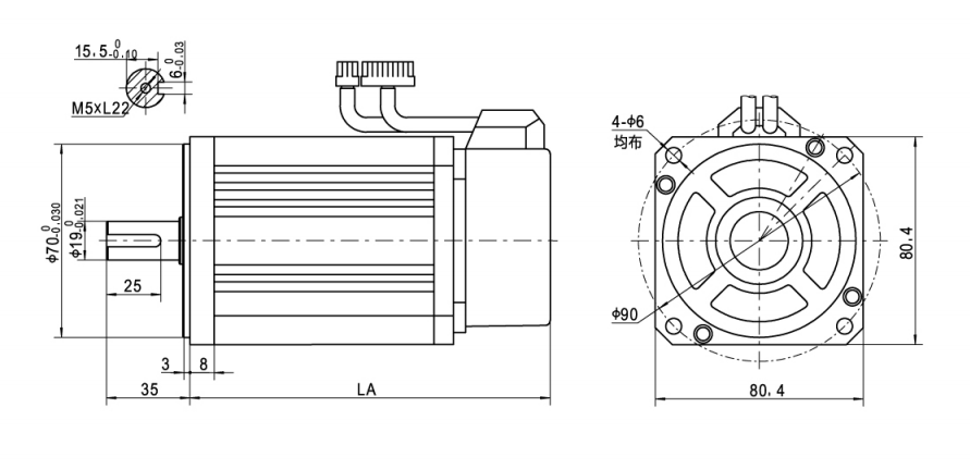 80 серий высокой эффективности AC 220V Electric Servo Motor для промышленного оборудования